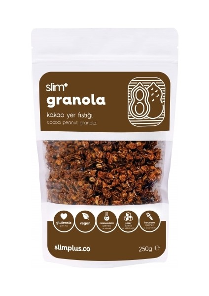 Kakao Yer Fıstığı Glutensiz Ilave Şekersiz Vegan 250 gr Granola ve 500 gr Yulaf Ezmesi Paketi