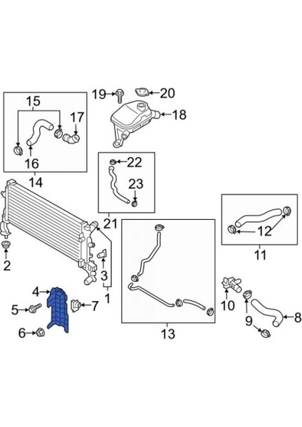 Radyatör Muhafaza Bakaliti Elantra 16-18 Sol (Oem No: 29136-F2200)