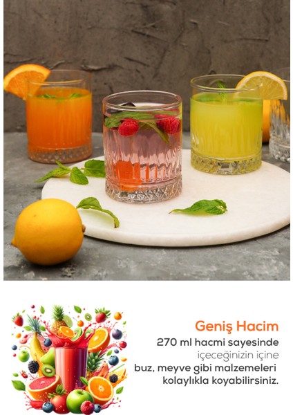 6lı Küçük Boy Kokteyl Meşrubat Bardağı 270 ml fiyatları