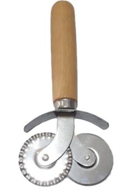 Ahşap Saplı Pizza ve Hamur Ruleti Kesici 2'li