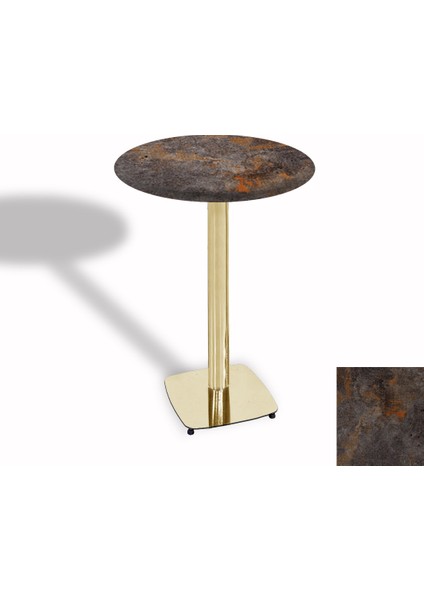 Tokyo Bistro Werzalit Masa Yuvarlak 70 cm (Gold) - Metalic Oxid 3