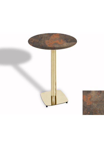 Tokyo Bistro Werzalit Masa Yuvarlak 70 cm (Gold) - Metalic Oxid 1