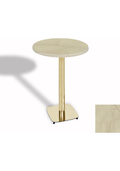 Tokyo Bistro Werzalit Masa Yuvarlak 60 cm (Gold) - Golden Marble