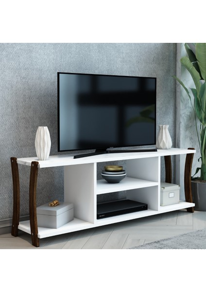 Mila Atlantik Çam Ahşap Raflı Televizyon Sehpası, Tv Ünitesi, Tv Sehpası – 120X30 cm – Şık ve Ergonomik