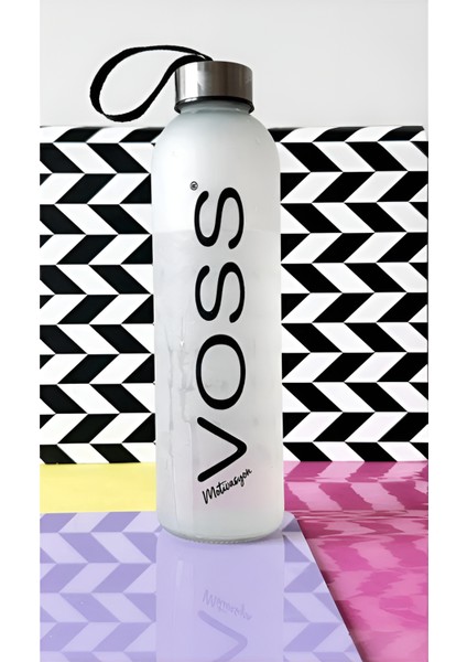 Voss Motivasyon Sağlıklı Cam Matara 500 ml Su Şişesi