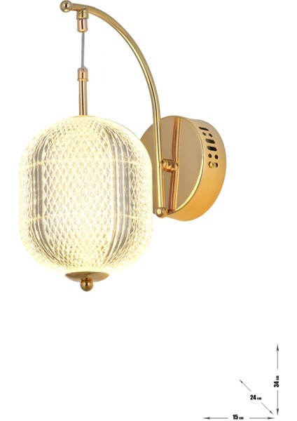 Torino Power Ledli Modern Lüks Duvar Aplik (3 RENK; SARI-BEYAZ-GÜN İŞIĞI) - Gold fiyatları