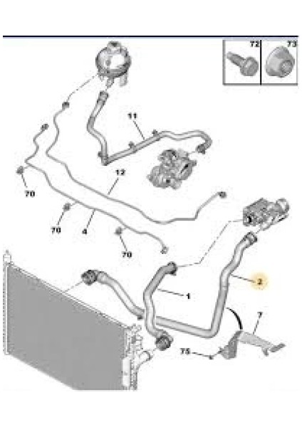 Radyatör Hortumu Alt Çıkıs Opel Grandland x 3008 DV5RC 18- (Oem No: 3649524)