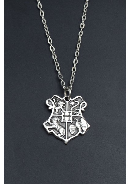 Harry Potter Hogwarts Sembol Gümüş Kaplama Unisex Düz Zincir Kolye kod 866 fiyatları