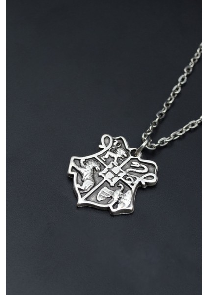 Harry Potter Hogwarts Sembol Gümüş Kaplama Unisex Düz Zincir Kolye kod 866 modelleri
