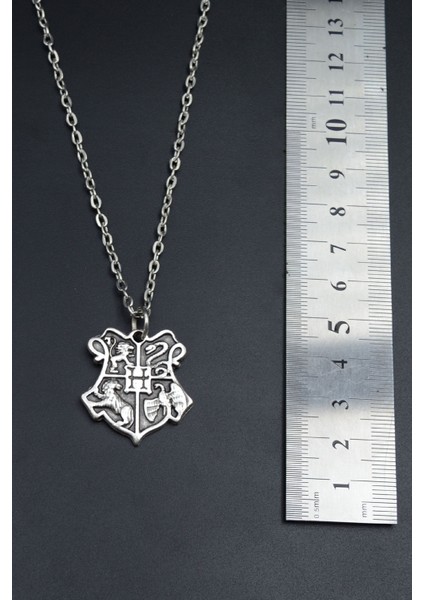 Harry Potter Hogwarts Sembol Gümüş Kaplama Unisex Düz Zincir Kolye kod 866 fırsatları