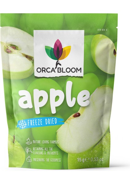 Orca Bloom Elma Kuru Meyve Cipsi 15 G x 6 Adet - Dondurularak Kurutulmuş Freeze Dried Çıtır Elma