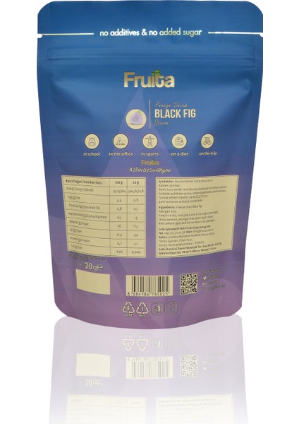 Incir - Dondurularak Kurutulmuş - Kuru Meyve Cipsi - Freeze Dried Fig 20GR