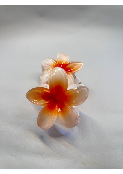 Tekli, Beyaz - Turuncu Renk 8 cm Lotus Çiçeği Mandal Toka fiyatları