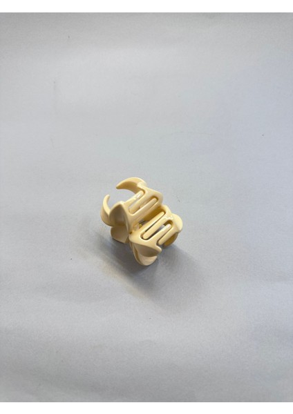 Tekli, Krem Renk 5 cm Lotus Çiçeği Mandal Toka