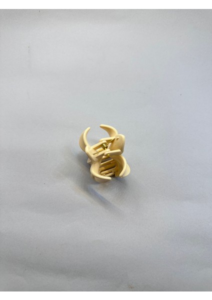 Tekli, Krem Renk 5 cm Lotus Çiçeği Mandal Toka