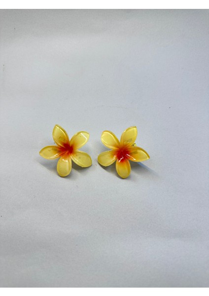 Çiftli, Renkli Yandan Mandallı 4 cm Lotus Çiçeği Toka Kadın/kız/çocuk