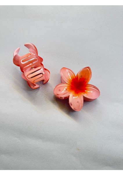 Tekli Turuncu Renk 6 cm Lotus Çiçeği Mandal Toka