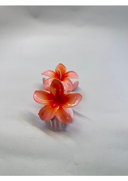 Tekli Turuncu Renk 6 cm Lotus Çiçeği Mandal Toka