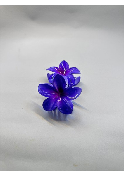 Tekli Mavi Renk 6 cm Lotus Çiçeği Mandal Toka modelleri