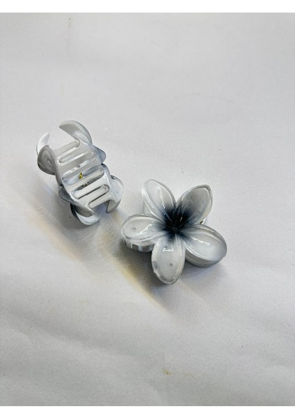 Tekli Gri Renk 6 cm Lotus Çiçeği Mandal Toka