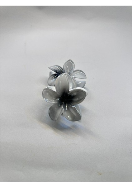 Tekli Gri Renk 6 cm Lotus Çiçeği Mandal Toka
