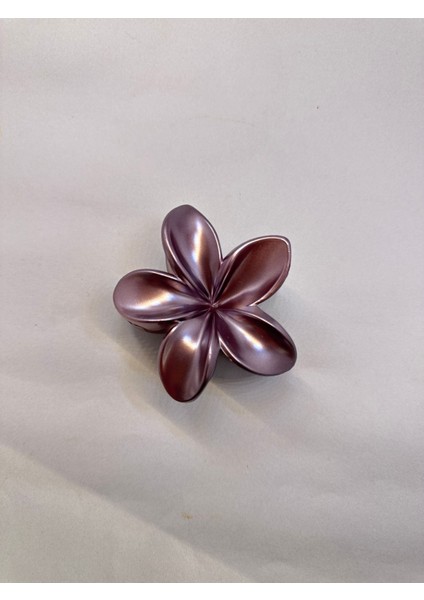Tekli Koyu Mor Renk Sedefli 8 cm Lotus Çiçeği Mandal Toka