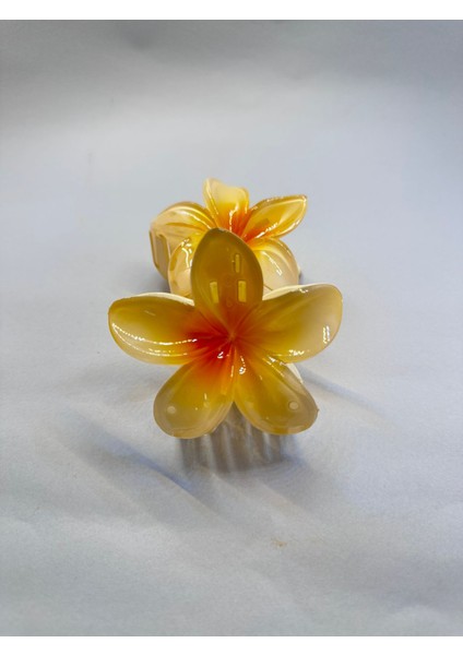 Tekli, Açık Sarı Renk 8 cm Lotus Çiçeği Mandal Toka fiyatları