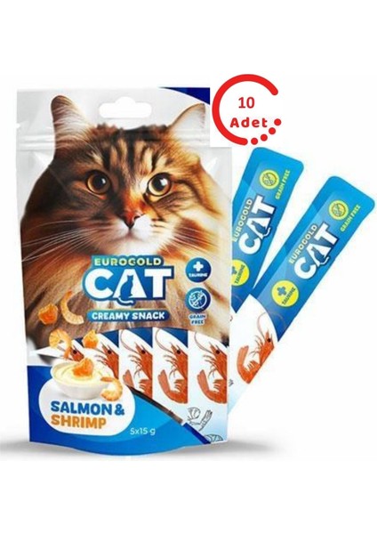 Sıvı Kedi Ödülü Somon Karides 5 x 15 gr 10 Adet