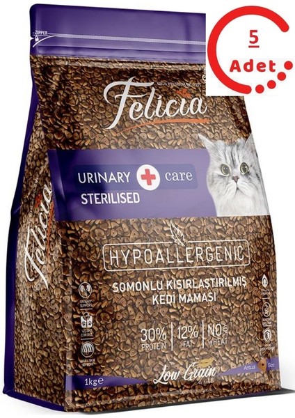 Az Tahilli Somonlu Hypoallergenic Kisir Kedi Mamasi 1 kg x 5 Adet