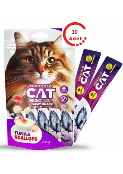 Sıvı Kedi Ödülü Ton Deniz Tarağı 5 x 15 gr x 10 Adet