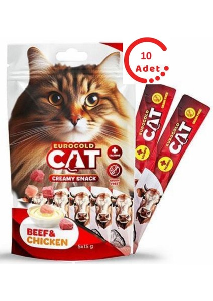 Sıvı Kedi Ödülü Dana Tavuk Etli 5 x 15 gr 10 Adet