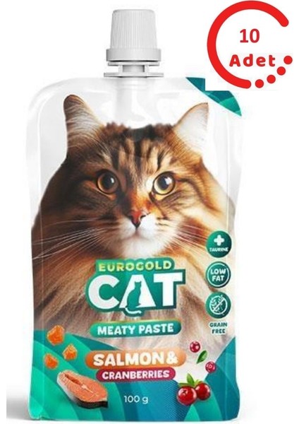 Kedi Et Ezme Ödülü Somon Kızılcık 100 gr x 10 Adet