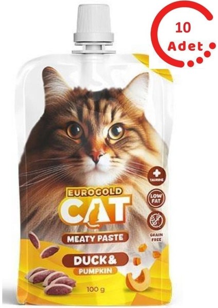 Kedi Et Ezme Ödülü Ördek Balkabağı 100 gr x 10 Adet