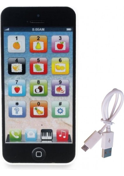 Telefon Çocuklar Için Öğrenme Oyuncak USB Şarj Edilebilir Siyah Cep Telefonu Oyna1 (Yurt Dışından)