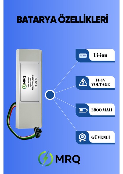 Xiaomi Mi Vacuum Mop 1c Uyumlu Robot Süpürge Bataryası (Yüksek Kapasite) 2800MAH Batarya