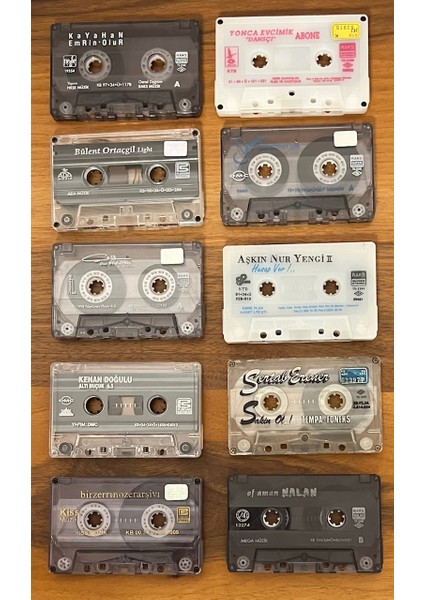 10 Tane Türkçe Pop Kaset Lotu Kartonetsiz (Aşkın Nur Yengi,çelik,kayahan,yonca Evcimik,sertab Erener)