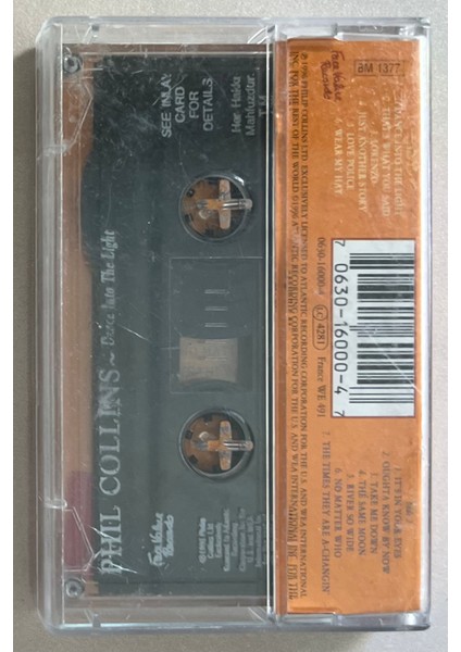 Phil Collins Dance Into The Light Kaset (Orjnal Dönem Baskı Kaset)