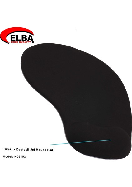 K06152 Bileklikli Jel Mouse Pad Siyah