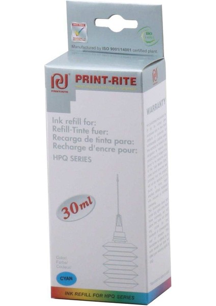 Print-Rite Hp Üniversal Dye Mavi Mürekkep 30ml