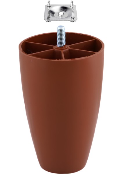 Oval Plastik Ayak 12 cm Kahverengi Mobilya Yükseltici Sehpa Kanepe Koltuk Ayağı Baza Ayakları Aparat