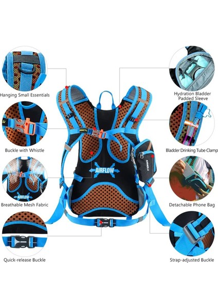 Outdoor Bisiklet ve Yürüyüş Sırt Çantası (18 Litre) Kırmızı DSC1013