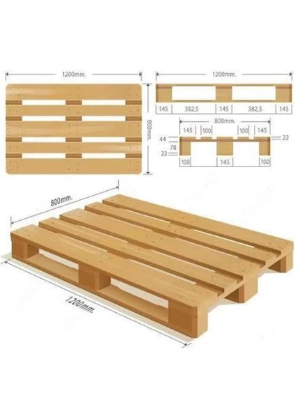 Dekoratif Ahşap Palet 80 120CM 4 Adet