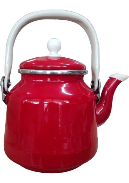 Emaye Demlik Üstten Saplı 1 Litre Kırmızı Vintage Çaydanlık modelleri