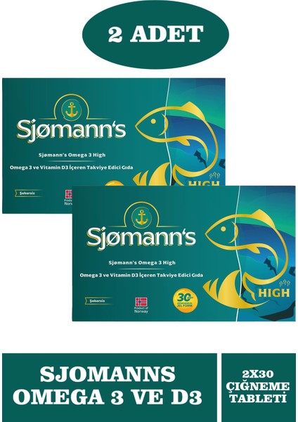 Omega-3 High 30 Çiğnenebilir Jel Tablet x 2 Adet