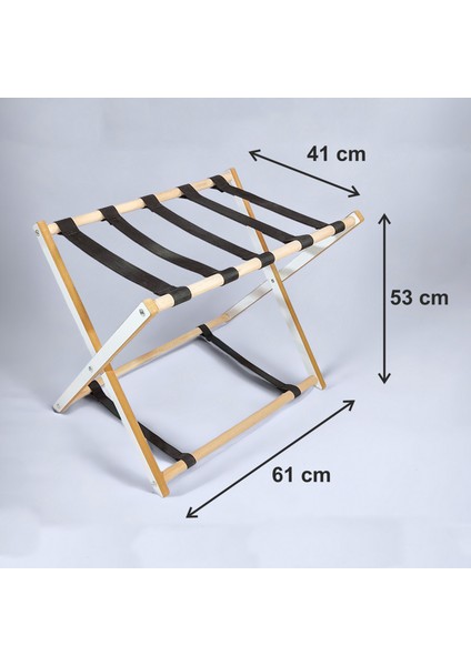 Ahşap Valizlik, Valiz Sehpası, Bavulluk, Bavul Açma Sehpası, Valiz Koyma Sehpası Beyaz