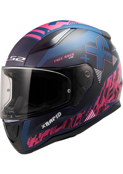 Rapıd 2 Xtreet Mat Mavi-Mor Kapalı Motosiklet Kaskı