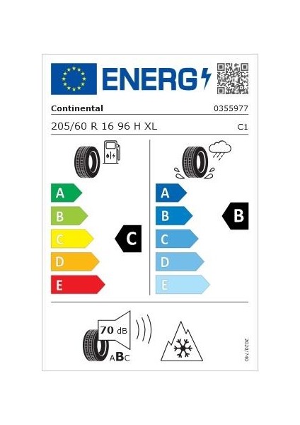 205/60 R16 96H Xl Wintercontact Ts 870 Oto Kış Lastiği ( Üretim Yılı: 2024 )