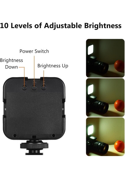 Mini LED Video Işığı Fotoğraf Doldurma Lambası 6500K Kısılabilir 5W Soğuk Ayakkabı Montaj Adaptörü indirimleri