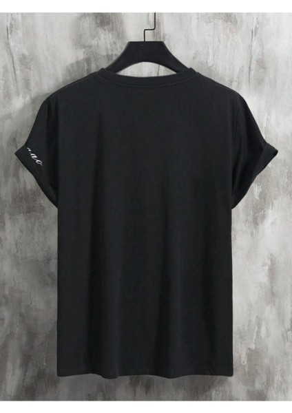 Erkek Chicago Baskılı Oversize T-Shirt