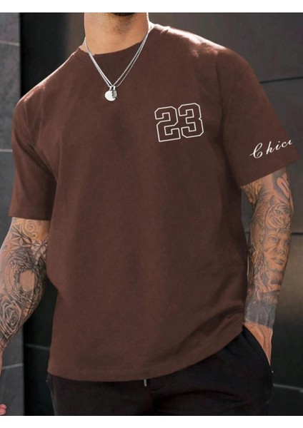 Erkek Chicago Baskılı Oversize T-Shirt